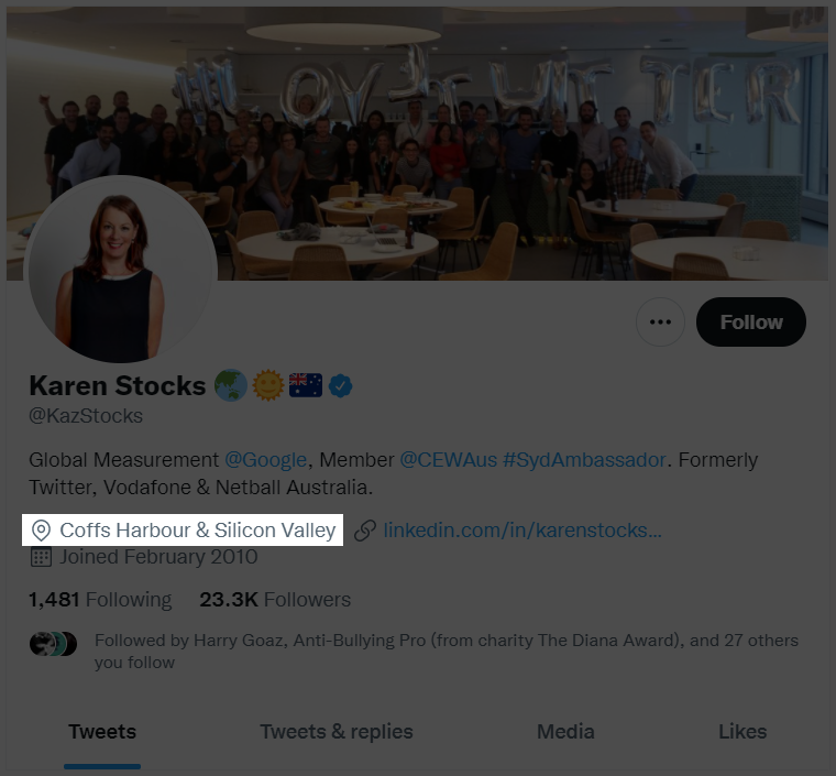 Twitter Profile Location